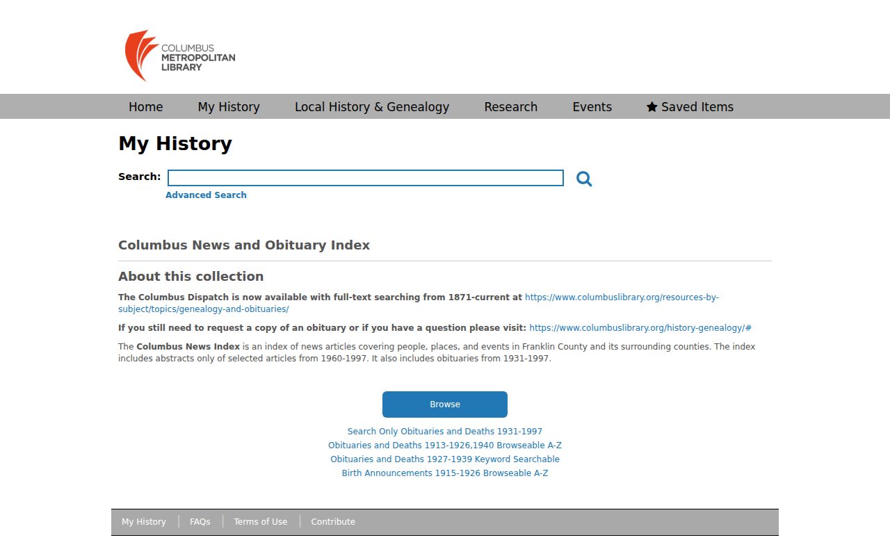 Hilliard city directory research through the Columbus News and Obituary Index