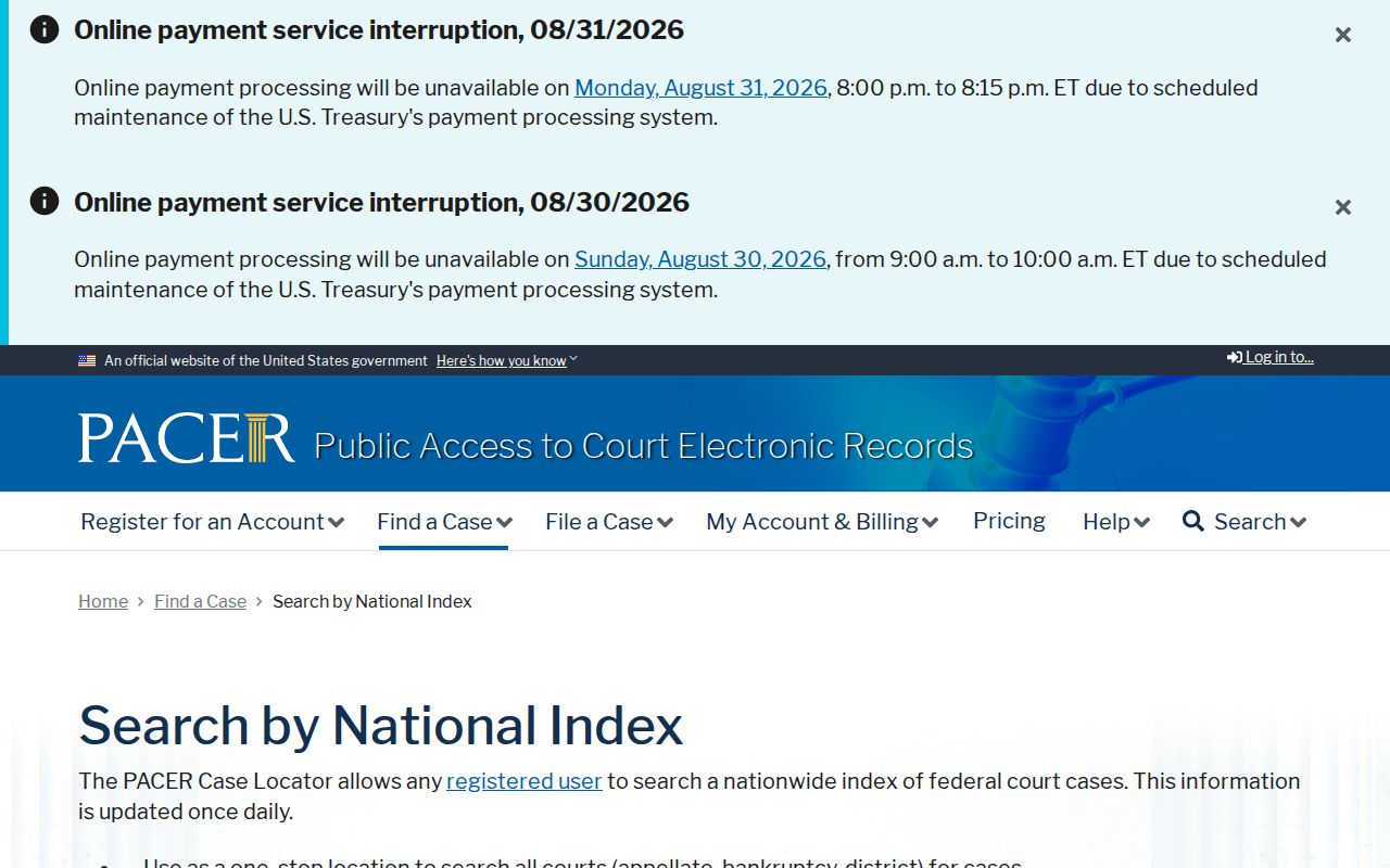 Hilliard resident lookup PACER national case locator