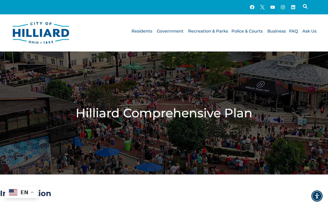 Hilliard ZIP-code-directory view of the Hilliard comprehensive plan